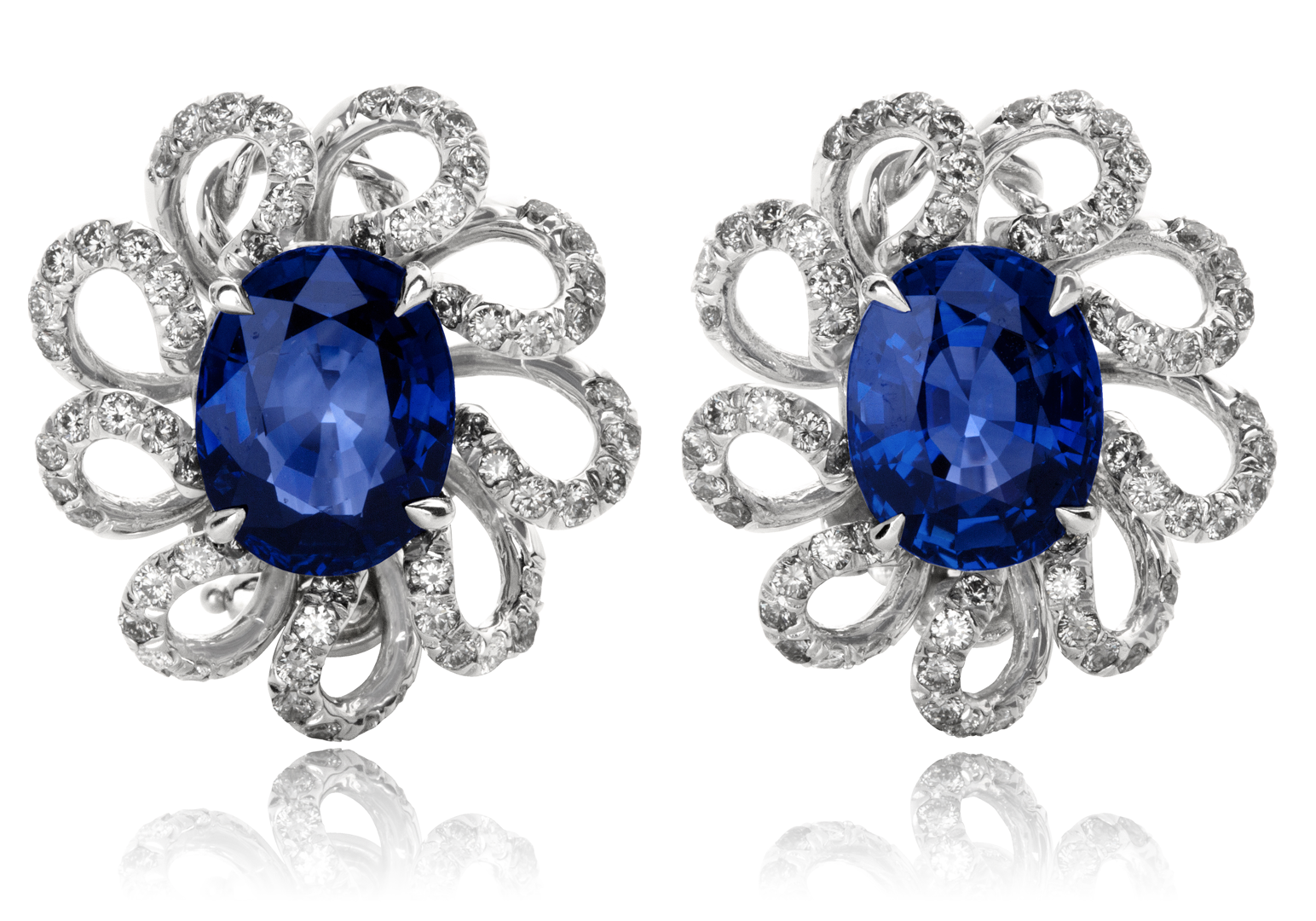 Blue Shire Diamond Earrings Fl Élégance Blue Shire Diamond Earrings Fl