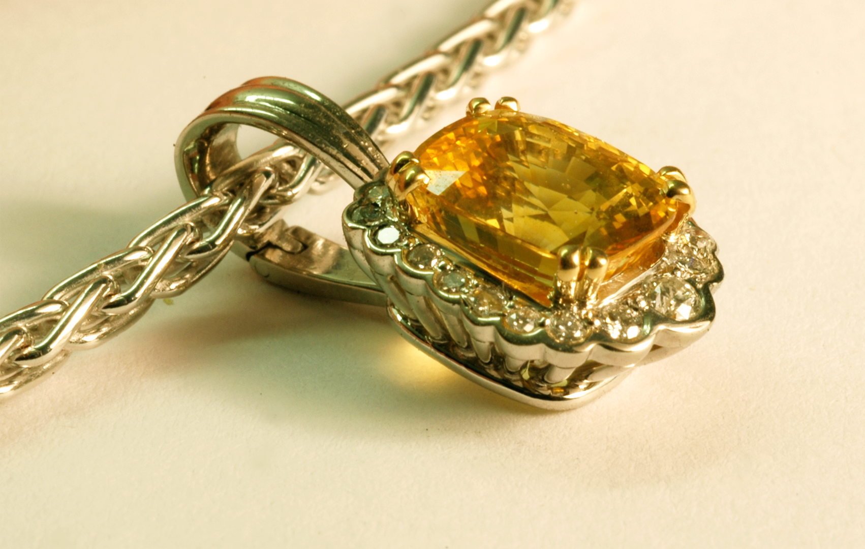Yellow Sapphire Surround DIamond 