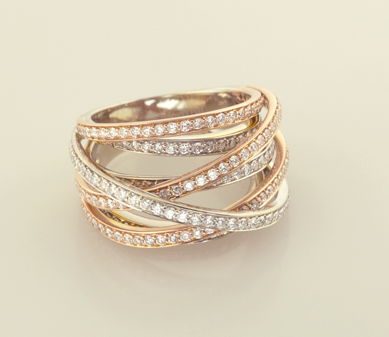 Silver Diamond Multi Band Ring Silver Diamond Multi Band Ring