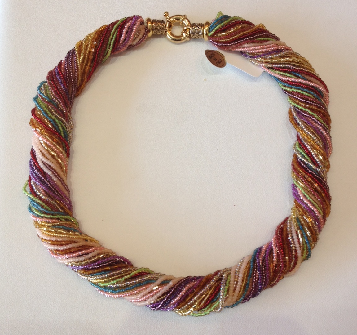 Antica Murrina multi strand glass bead tight twist necklace