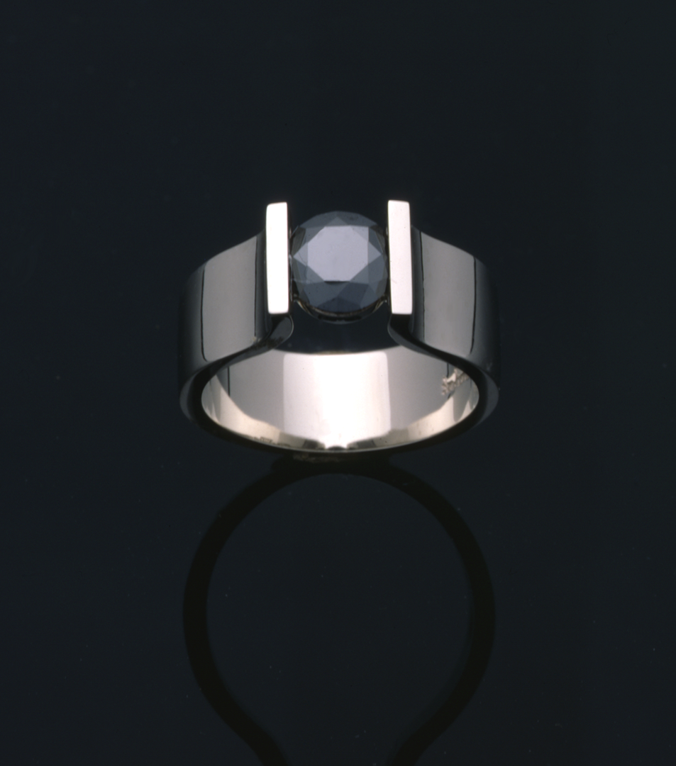 Black diamond in 18KT white gold Copyrighted Original by Thomas Michaels 