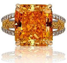 Fancy color orange diamond radiant cut 