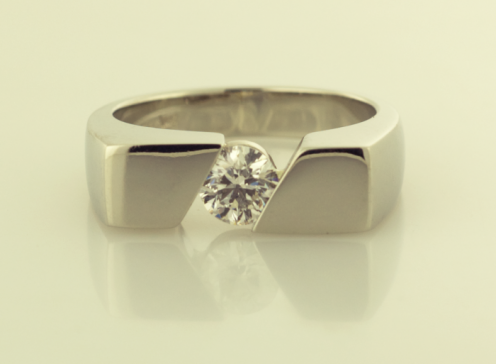 Diamond Gent's Ring in 14KT White Gold