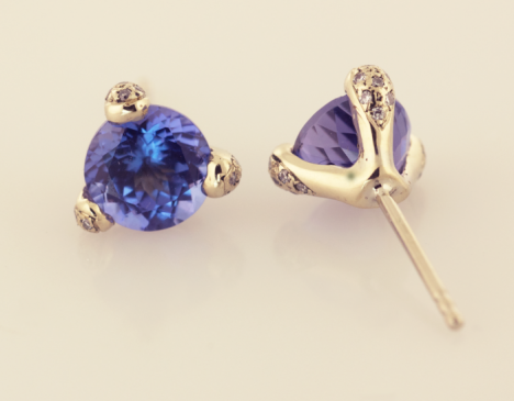 Tanzanite and diamond earrings