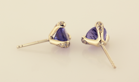 tanzanite and diamond earrings