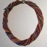 Multi color multi strand glass bead necklace