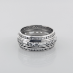 Eternity Band round and baguette shaped diamonds with beveled round diamond eternity bands