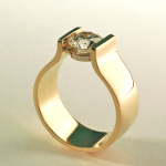 Gold and diamond (1.00ct.) modern solitaire ring