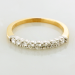 Diamond nine stone Wedding Ring Platinum and 14KT yellow gold
