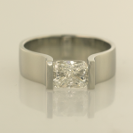 14KT white gold ring with 1.01ct. radiant cut diamond