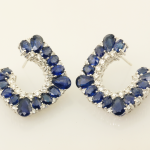 Sapphire and diamond earrings in 18KT white gold