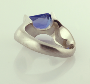 Tanzanite and 18KT white gold ring Back View