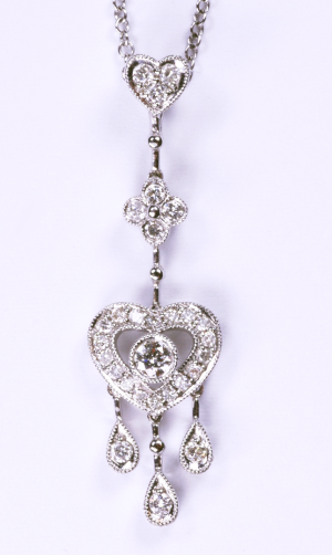 Diamond chandelier heart pendant 