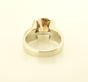 3.80ct. round cognac diamond set in 14kt white gold ring