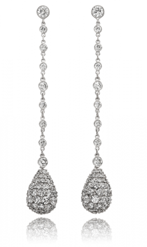 Diamond drop earrings in 18KT white gold