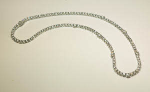 In Line Diamond Necklace with Larger Center Diamonds