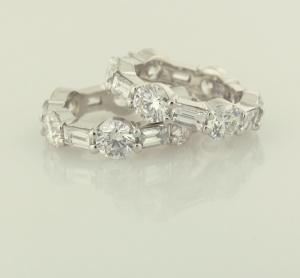 Platinum, Round and Baguette eternity bands  each 3.60ct rounds 1.87ct baguettes