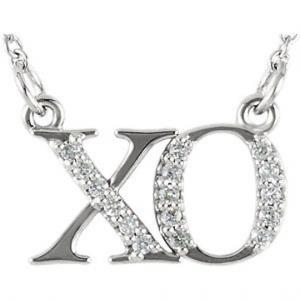 Diamond X-O pendant set with .08ct. diamonds