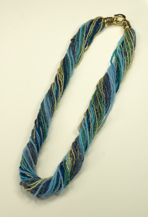 Italian Glass Bead Multi Strand, Turquoise Necklace